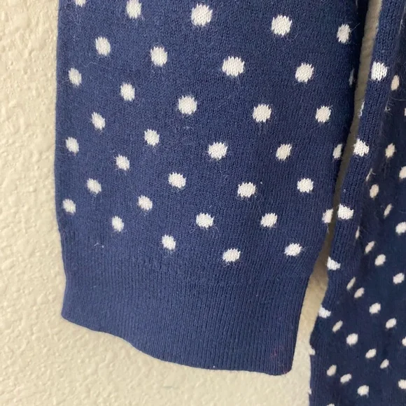 Polo Ralph Lauren Women’s CrewNeck Navy&White Polka Dot Sweater w/Backbow Size M - Picture 5 of 13